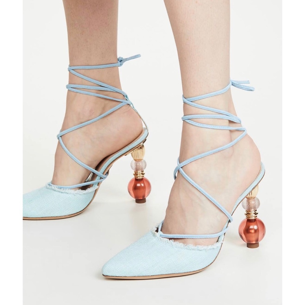 Jacquemus Les Portofino D’Orsay Sandal Heel Blue